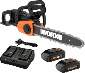 Worx 40V 14" Cordless Chainsaw Power Share with Auto-Tension - WG384 (Batteries & Charger Included)