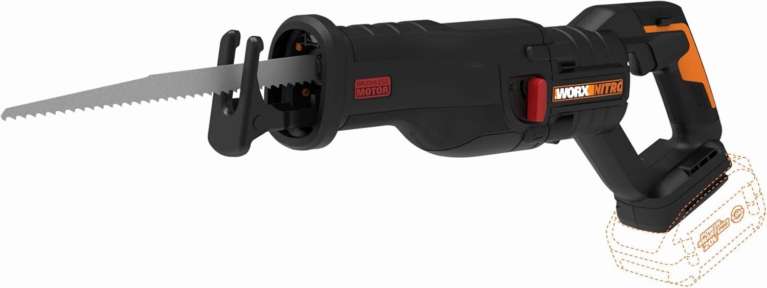 Worx Nitro WX516L.9 20V Power Share Cordless Reciprocating Saw with Brushless Motor (Tool Only)