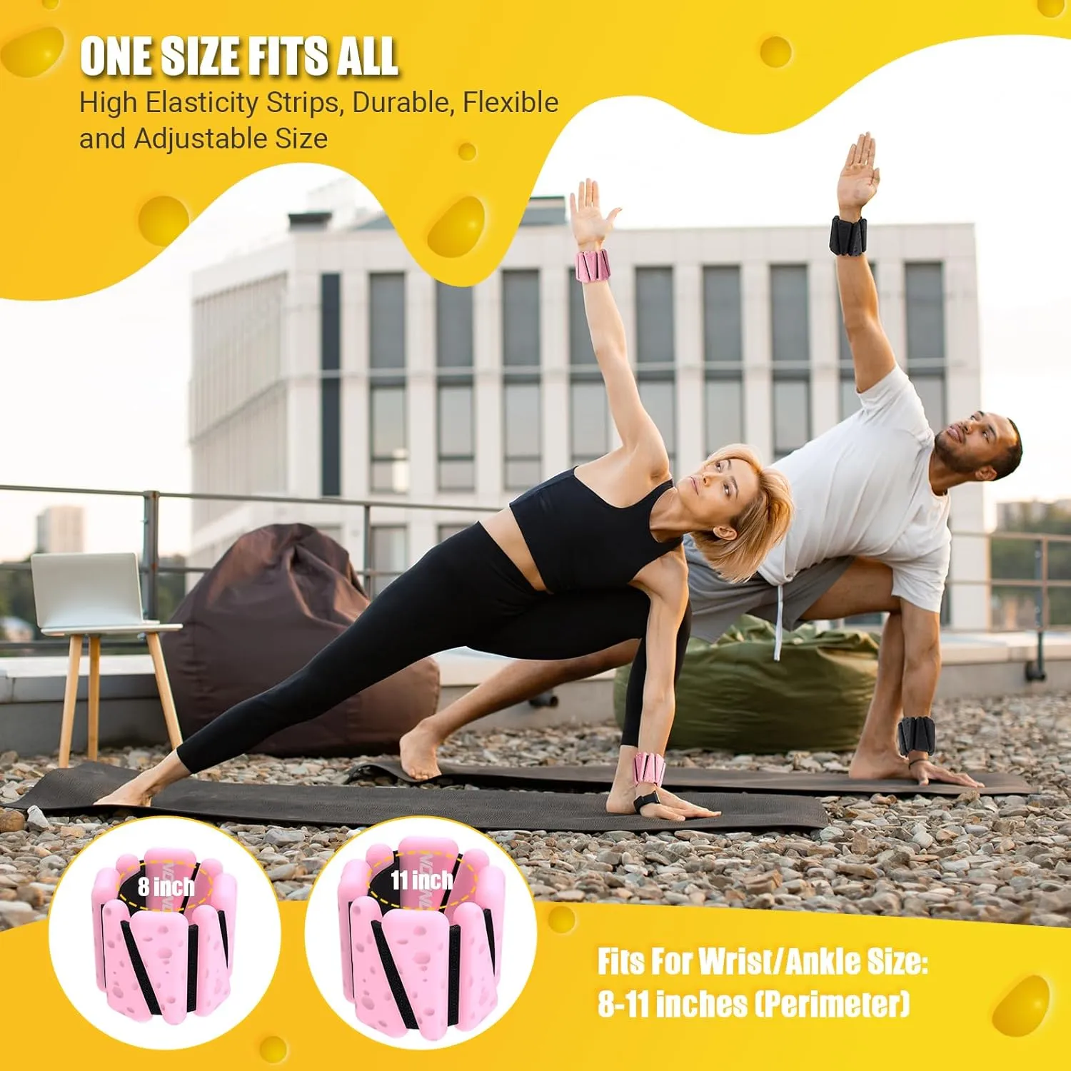 Wrist Ankle Weights Bangles 4lb/2lb for Women, Adjustable Silicone Pilates Weights Bracelet, Heavy Duty Fasteners Wearable Arm & Leg Weights for Yoga, Pilates, Barre, Walking and Gym (Set of 2)