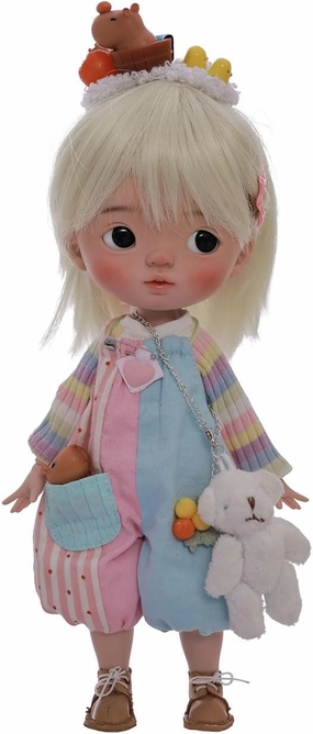 Xavibjd 1/6 Bjd Doll Rainbow Cute Girl Double Eyelids with Headwear Resin Toy for 15  Year Old