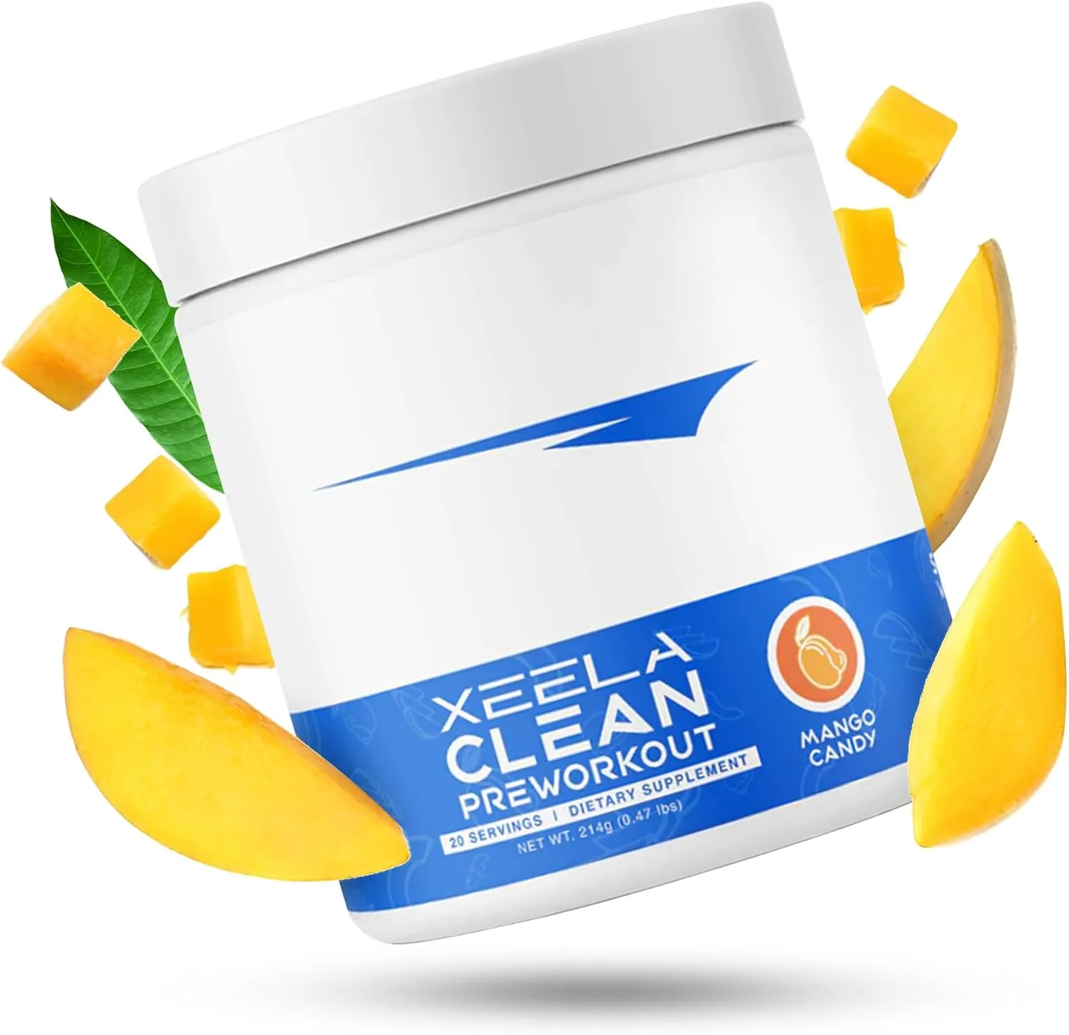 XEELA Pre Workout - Clean & Tested - Jitter Free, Safe, and Natural - Increase Thermogenic Energy, Focus, and Endurance w/Creatine, Organic Caffeine, and Plant Based Citrulline (Mango Candy)
