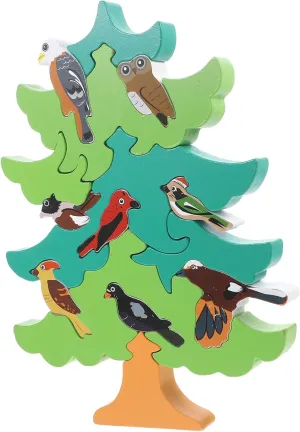 YARNOW 1 Set Bird Tree Educational Shape Matching for Cognitive Development Plaything Natural Solid Smooth Surface Promotes Communication Skills