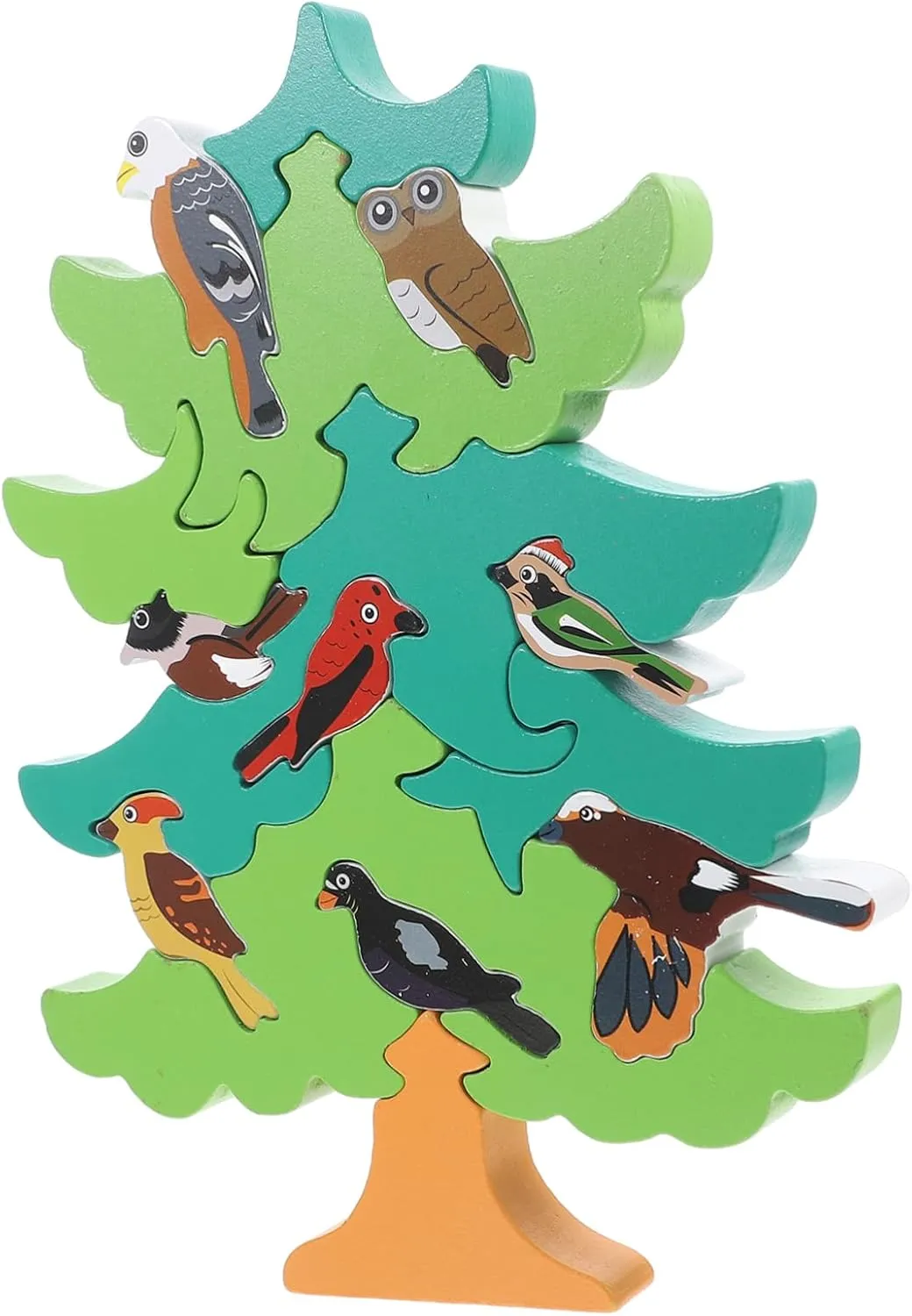 YARNOW 1 Set Bird Tree Educational Shape Matching for Cognitive Development Plaything Natural Solid Smooth Surface Promotes Communication Skills