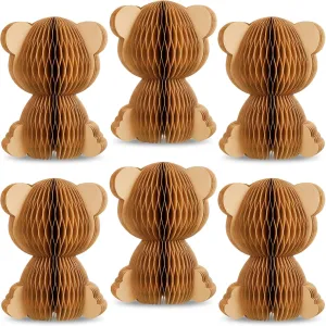 Yeaqee 6 Pcs 3D Bear Honeycomb Centerpieces Paper Bear Baby Shower Decorations Table Centerpieces Decorations with Magnetic Closure for Birthday Party favors