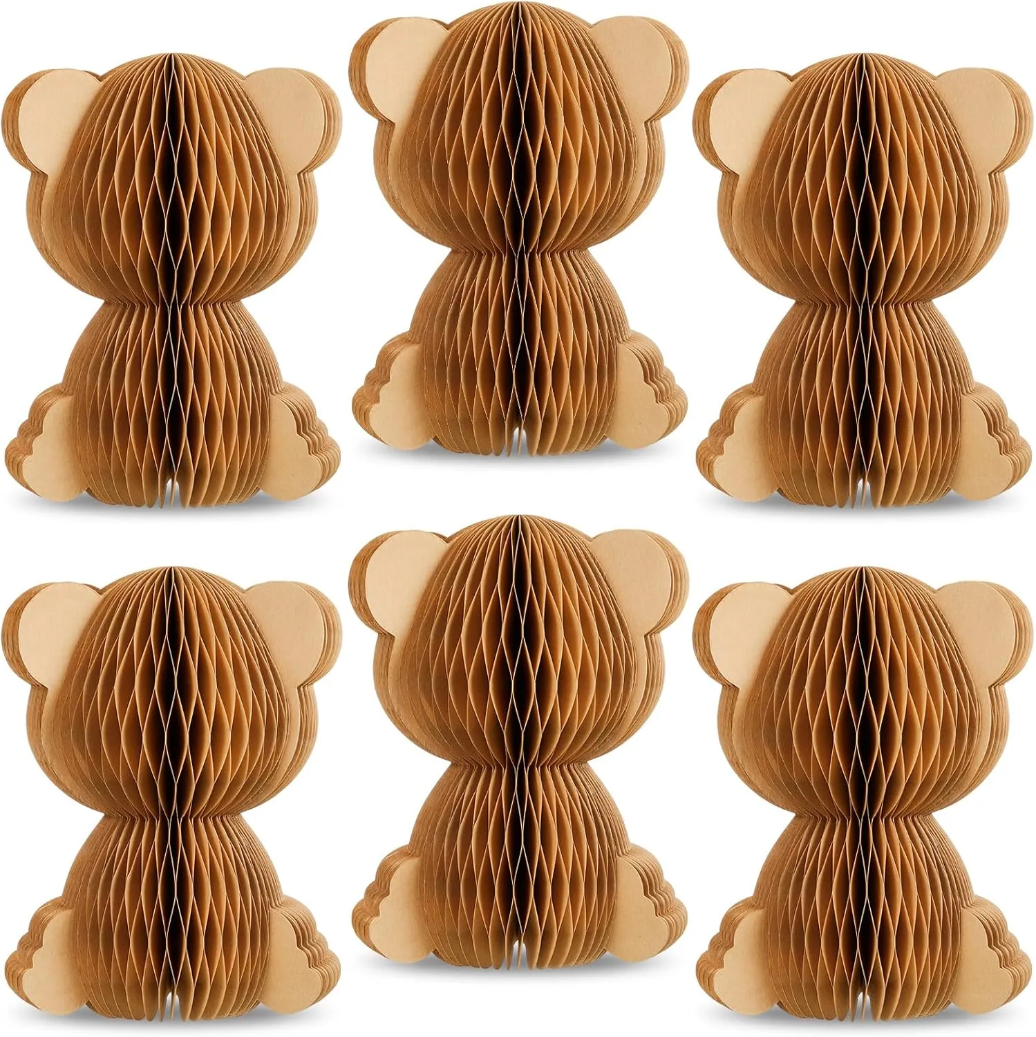 Yeaqee 6 Pcs 3D Bear Honeycomb Centerpieces Paper Bear Baby Shower Decorations Table Centerpieces Decorations with Magnetic Closure for Birthday Party favors
