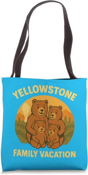 Yellowstone National Park Family Vacation Cute Bear Mom Dad Tote Bag