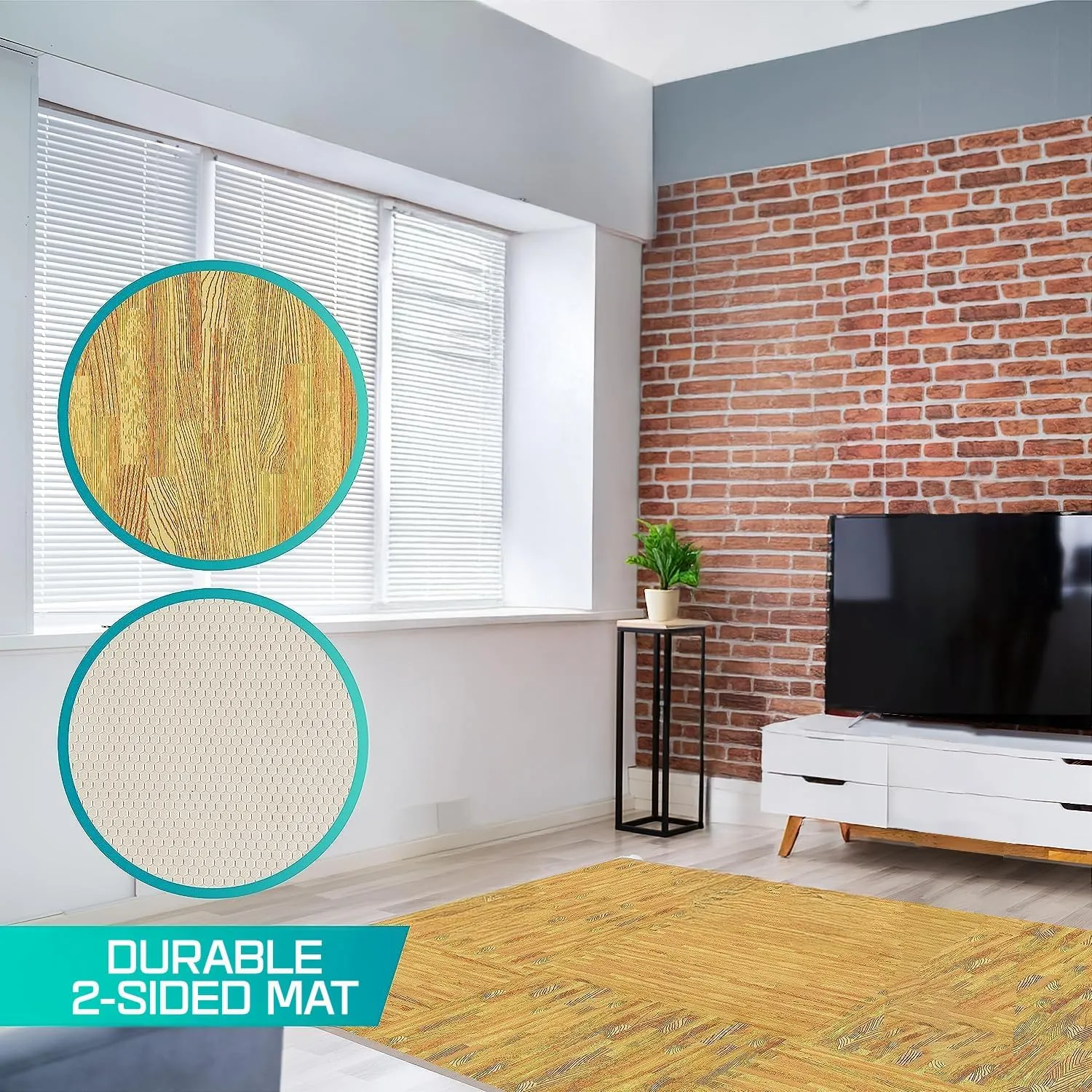Yes4All 12,24,36 SQ.FT Wood Grain Puzzle Exercise Mat Protective Flooring, EVA Interlocking Foam Floor Tiles with Border for Home