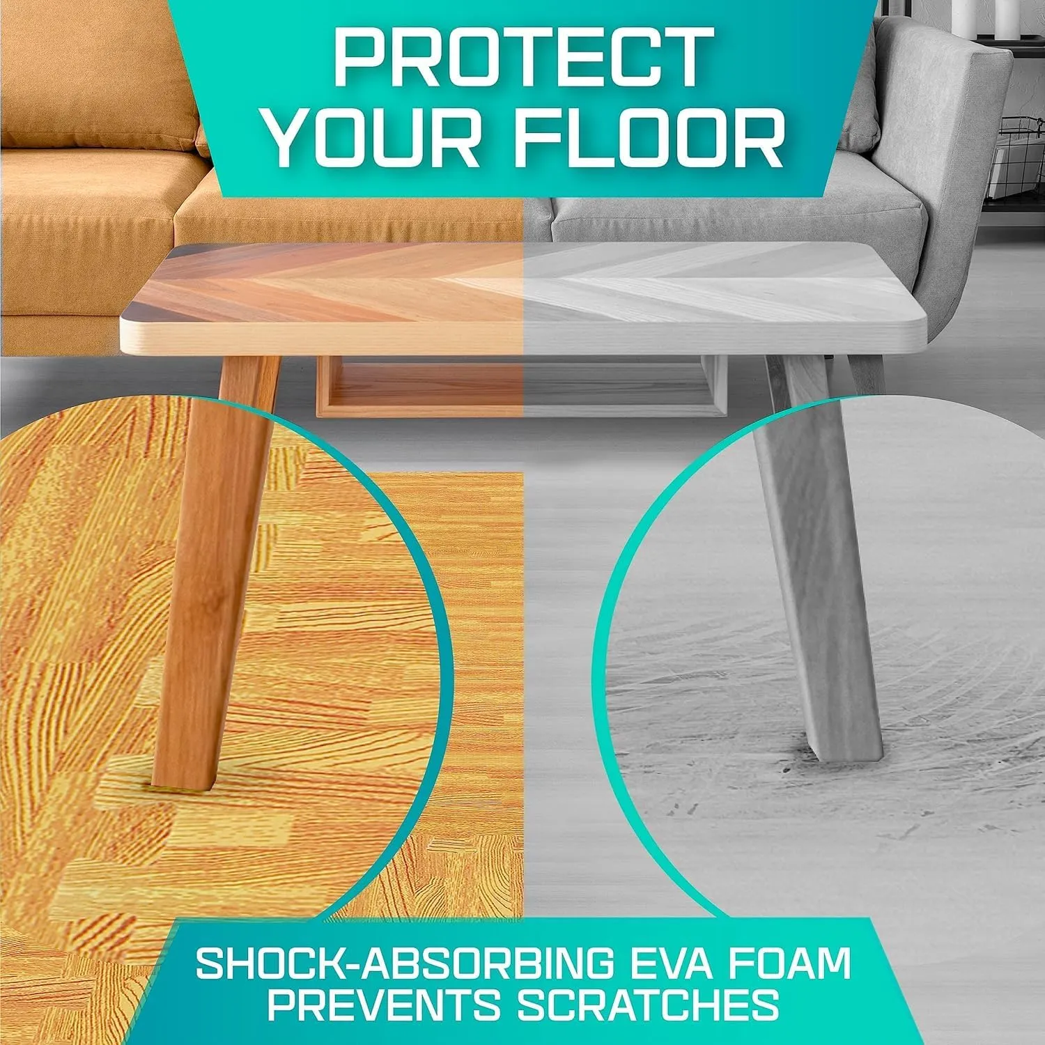 Yes4All 12,24,36 SQ.FT Wood Grain Puzzle Exercise Mat Protective Flooring, EVA Interlocking Foam Floor Tiles with Border for Home