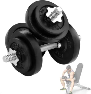 Yes4All Adjustable Dumbbell Set with Weight Plates/Connector - Exercise & Workout Equipment - Size Options 40lbs to 200lbs