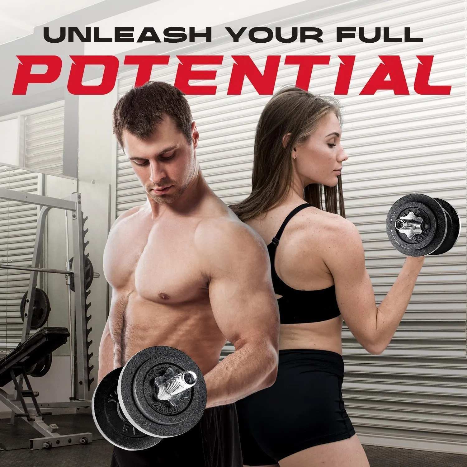 Yes4All Adjustable Dumbbell Set with Weight Plates/Connector - Exercise & Workout Equipment - Size Options 40lbs to 200lbs