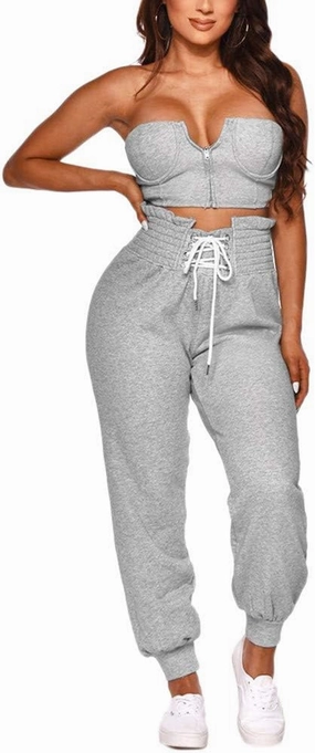 Yeshire Women's Sexy Strapless Color Block Loose Fit Casual Jumpsuits Windbreaker Rompers Long Pants with Pockets