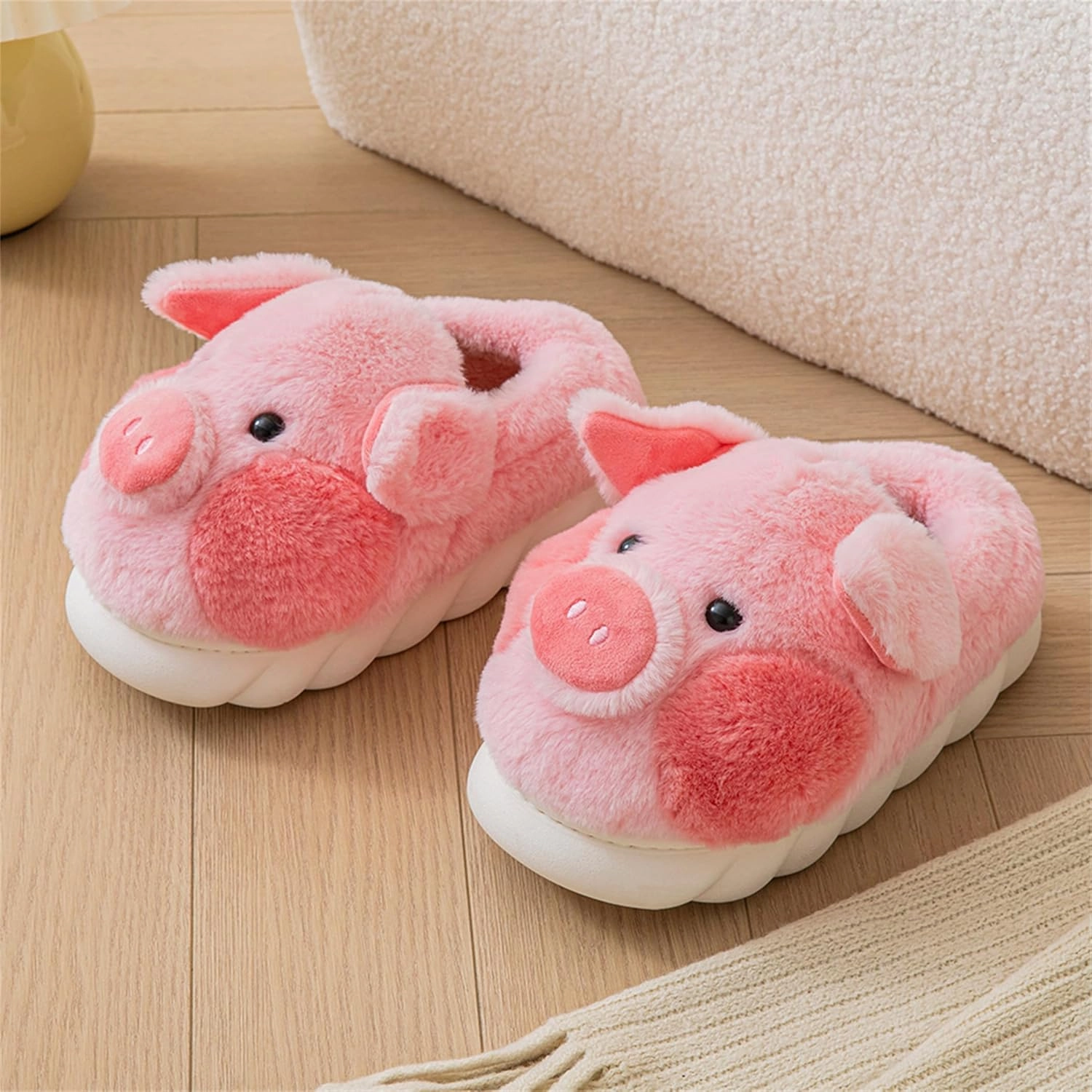 YILANLAN Adult Cotton Slippers PIg Slippers Home Slippers Plush Slippers Animal Slippers