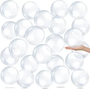 Yinder 24 Pieces Inflatable Beach Ball 6 Inches Pool Floating Ball Under the Sea Party Decorations Bubble Ocean Summer Pool Toys Party Supplies(Clear)