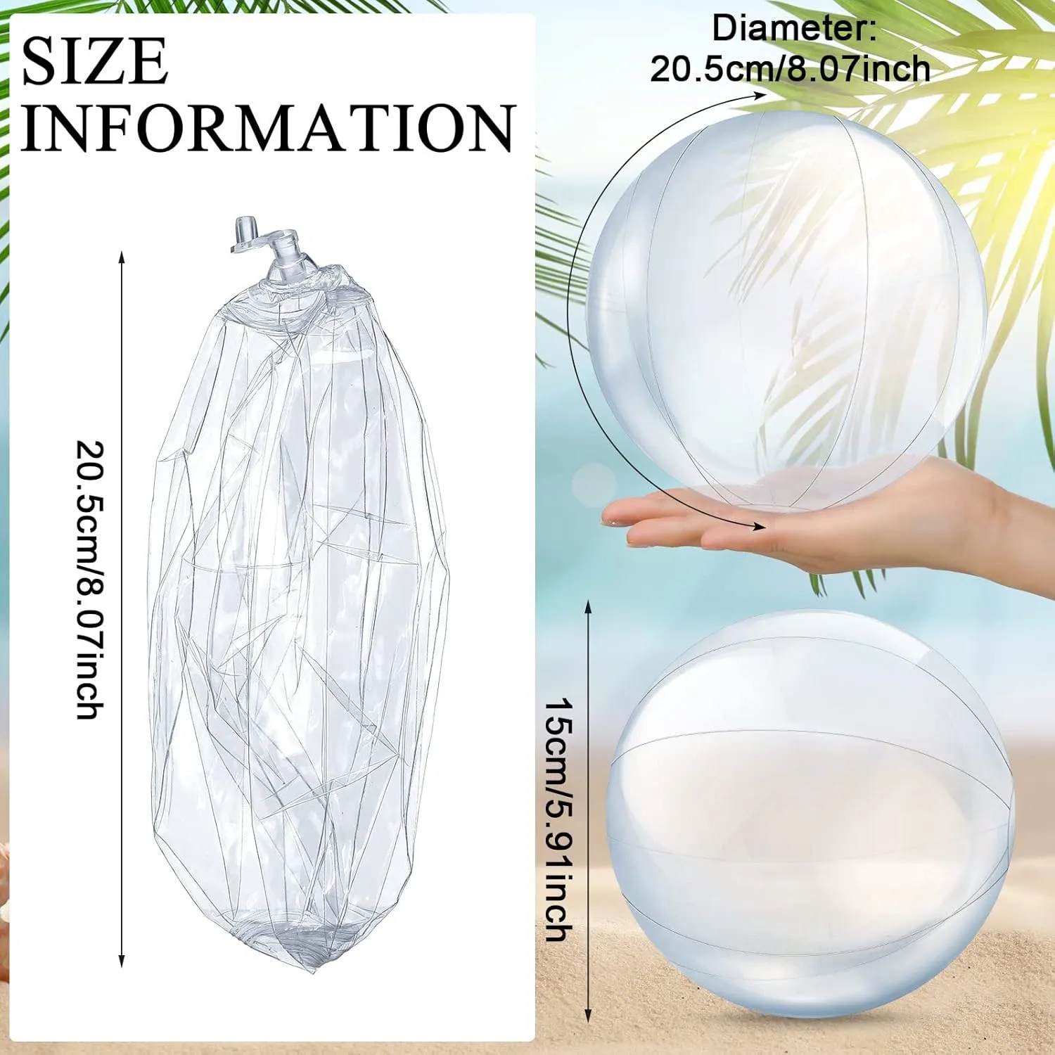 Yinder 24 Pieces Inflatable Beach Ball 6 Inches Pool Floating Ball Under the Sea Party Decorations Bubble Ocean Summer Pool Toys Party Supplies(Clear)