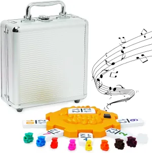 Yinlo Mexican Train Domino Set with Sound Effect, Dominoes Set for Travel, 91 Tiles Double 12 Colored Dominoes Travel Game Set with Aluminum Case（Adult Edition