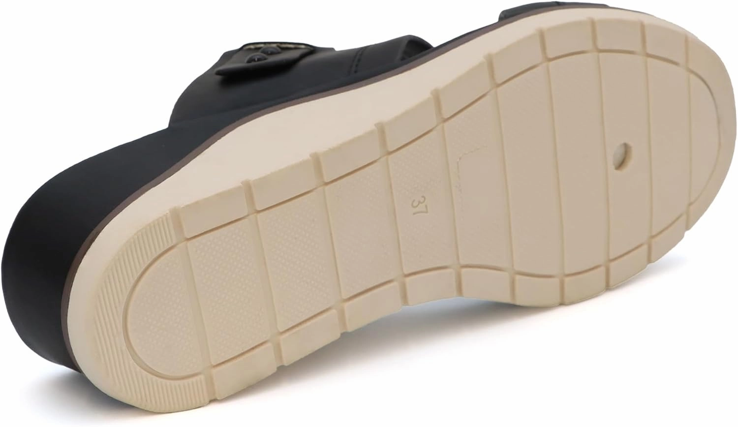 YOKI NOMI-12 Women's Comfort Double Strap Slip On Wedge Sandal, Open Toe Cushioned Footbed Sandal, Wedge Sandals for Women