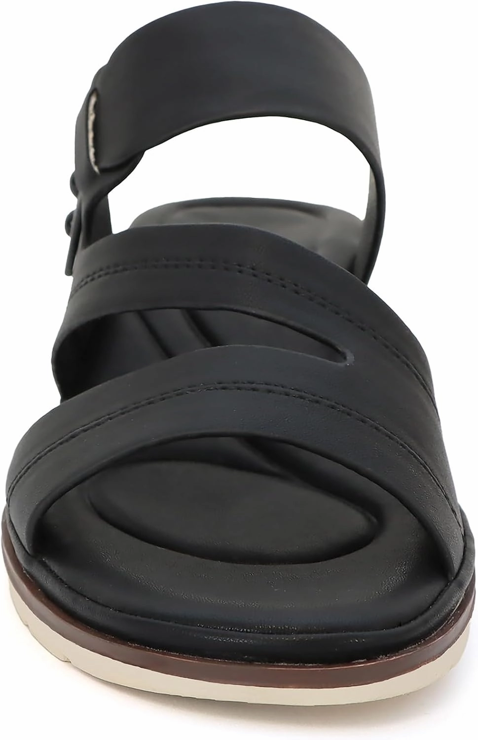 YOKI NOMI-12 Women's Comfort Double Strap Slip On Wedge Sandal, Open Toe Cushioned Footbed Sandal, Wedge Sandals for Women