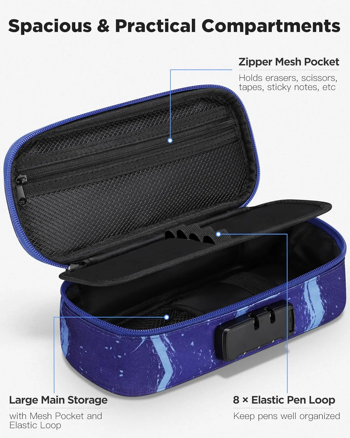 Zannaki Cool Basketball Pencil Pouch with Lock for Boys, Large Capacity Pencil Case with Handle, Special School Supplies Gifts Cute Zipper Pencil Box Soft Pen Storage Bag Organizer for Kids Teens