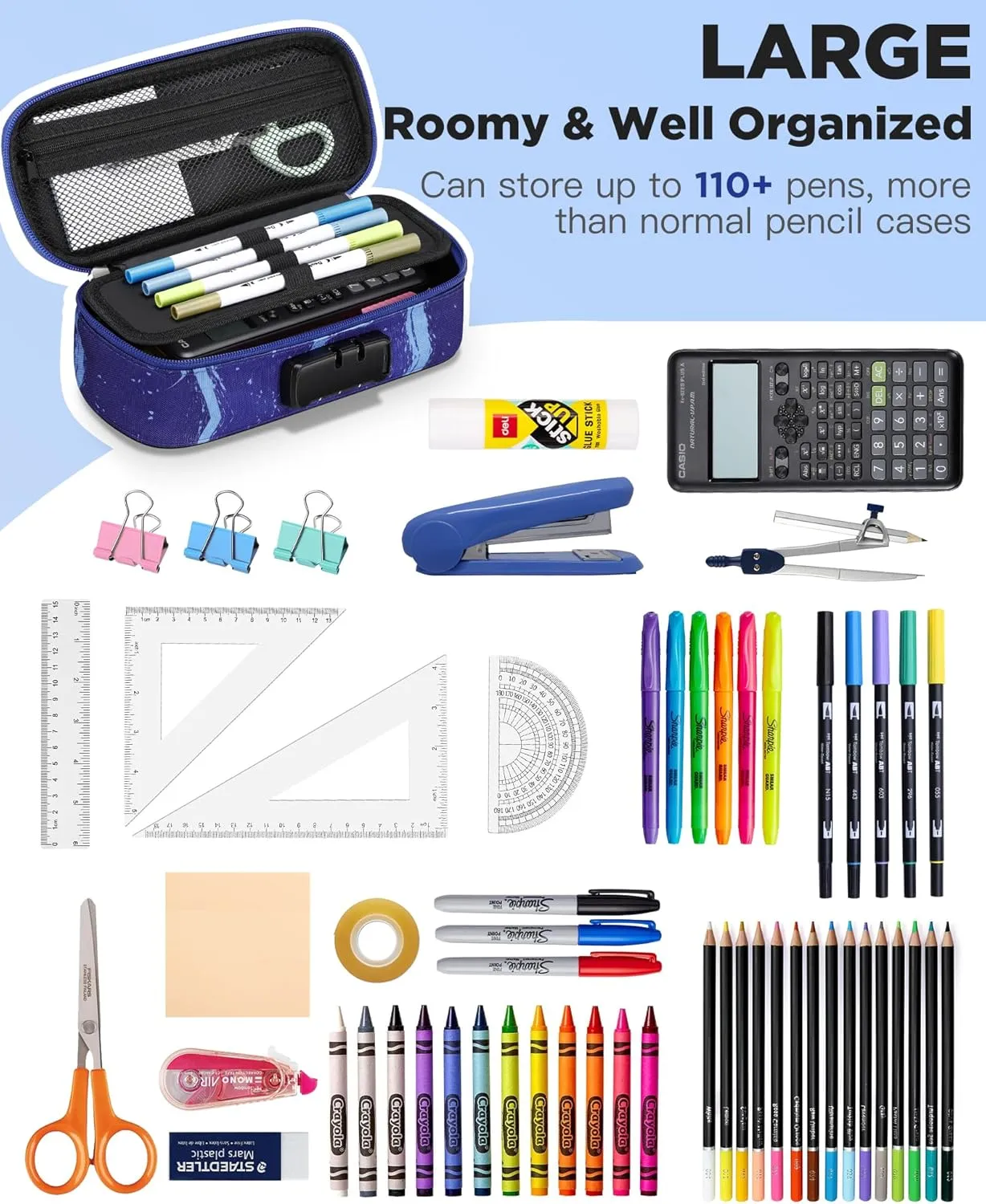 Zannaki Cool Basketball Pencil Pouch with Lock for Boys, Large Capacity Pencil Case with Handle, Special School Supplies Gifts Cute Zipper Pencil Box Soft Pen Storage Bag Organizer for Kids Teens