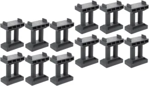 Zerodeko Pretend Train Bridge Pier 12 PCS Wooden Train Track Accessories Train Bridge Pier Track Railway Accessories Multi Level Support Risers High Level Blocks for Wooden Toy Train, Grey