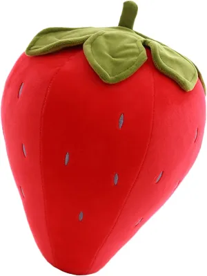 zhidiloveyou 15.7" Strawberry Plush Red Cute Stuffed Strawberry Toy Soft Fruit Pillow for Kids