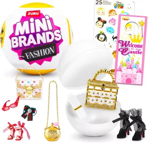 ZURU Mini Brands Fashion Mystery Set – 5 Pc Surprise Miniature Fashion Toy Mystery Bundle with Mini Accessories, Stickers, More | Mini Brands Fashion Series 3